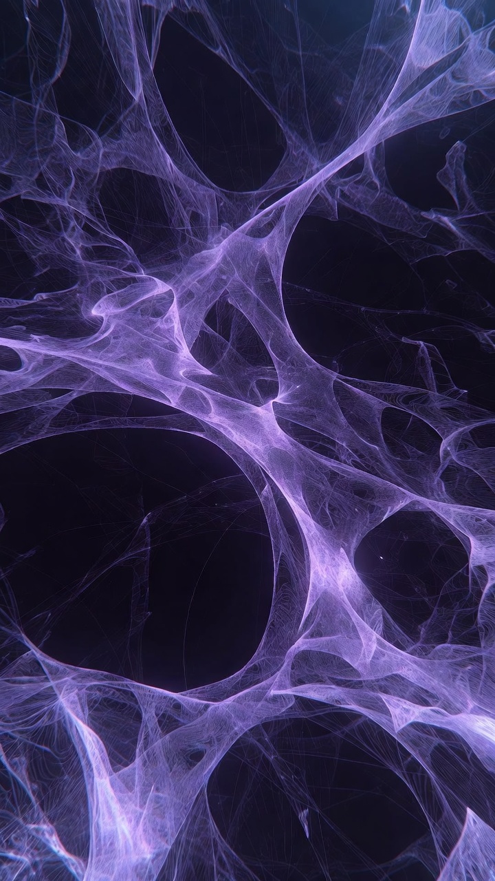 Abstract violet-indigo neural geometry — kstych hero background